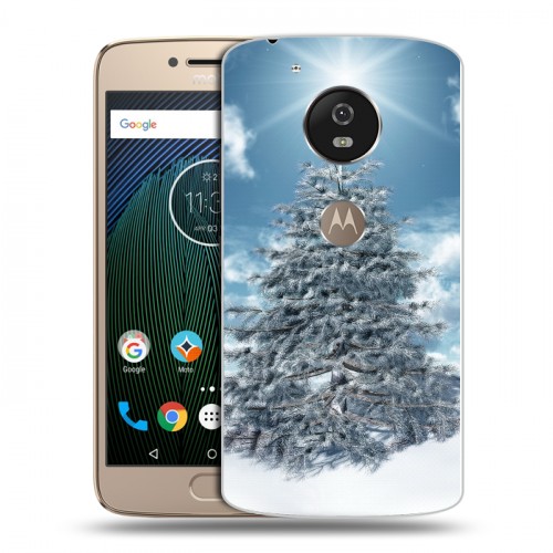 Дизайнерский силиконовый чехол для Motorola Moto G5s Новогодняя елка