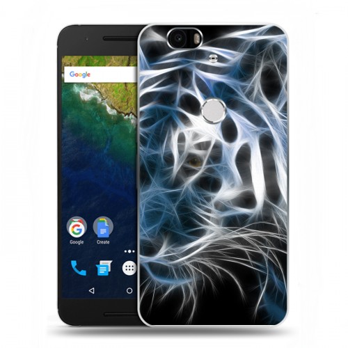 Дизайнерский силиконовый чехол для Google Huawei Nexus 6P Тигры