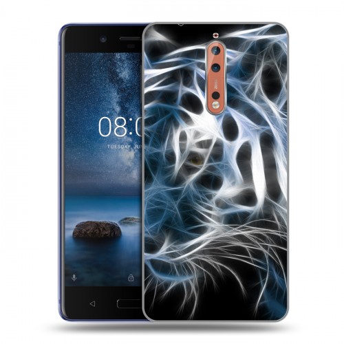 Дизайнерский пластиковый чехол для Nokia 8 Тигры