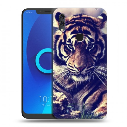 Дизайнерский силиконовый чехол для Alcatel 5V Тигры