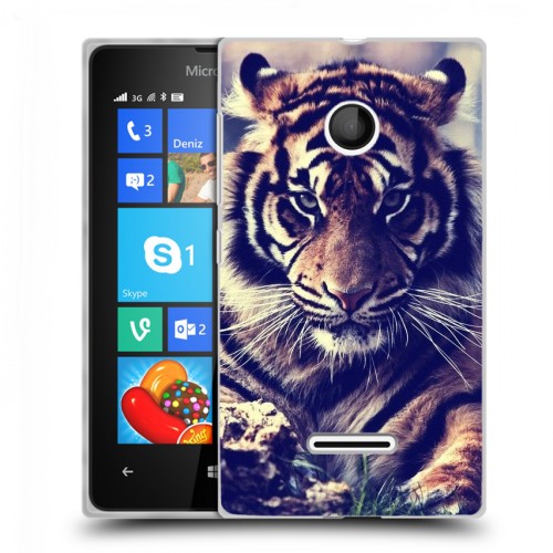 Дизайнерский пластиковый чехол для Microsoft Lumia 435 Тигры