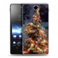 Дизайнерский пластиковый чехол для Sony Xperia TX Новогодняя елка