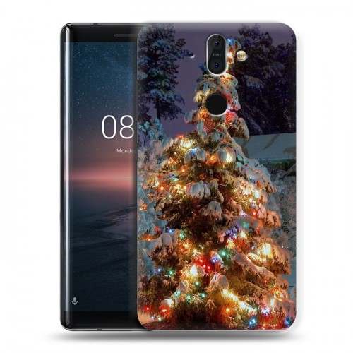 Дизайнерский силиконовый чехол для Nokia 8 Sirocco Новогодняя елка