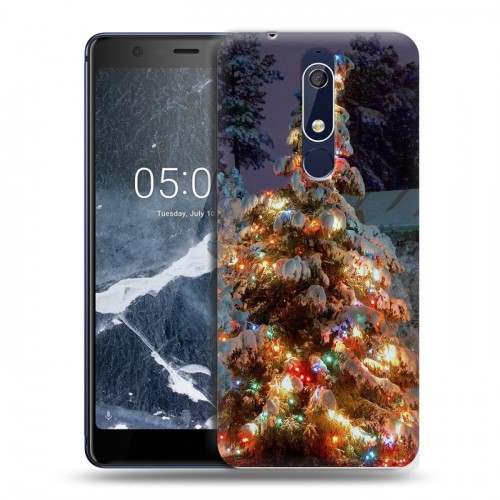 Дизайнерский пластиковый чехол для Nokia 5.1 Новогодняя елка