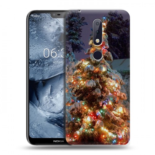 Дизайнерский силиконовый чехол для Nokia 6.1 Plus Новогодняя елка