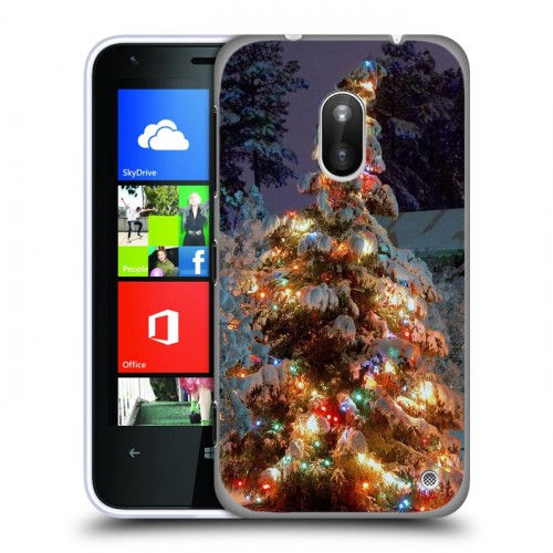 Дизайнерский пластиковый чехол для Nokia Lumia 620 Новогодняя елка