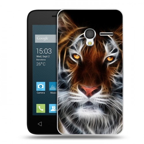Дизайнерский пластиковый чехол для Alcatel One Touch Pixi 3 (4.0) Тигры