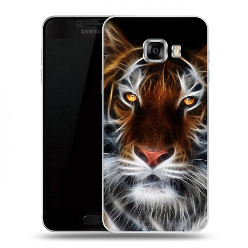 Дизайнерский пластиковый чехол для Samsung Galaxy C5 Тигры