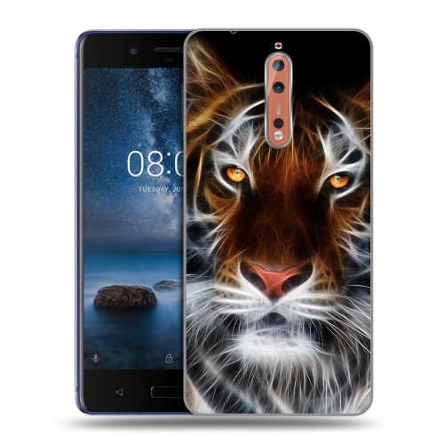 Дизайнерский пластиковый чехол для Nokia 8 Тигры