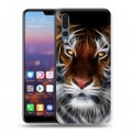 Дизайнерский силиконовый с усиленными углами чехол для Huawei P20 Pro Тигры