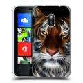 Дизайнерский пластиковый чехол для Nokia Lumia 620 Тигры