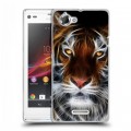 Дизайнерский пластиковый чехол для Sony Xperia L Тигры