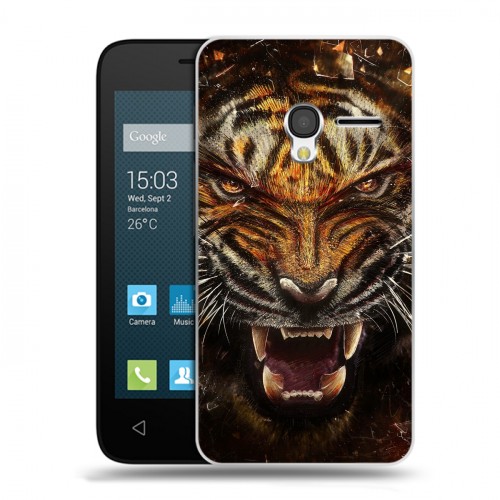 Дизайнерский пластиковый чехол для Alcatel One Touch Pixi 3 (4.5) Тигры