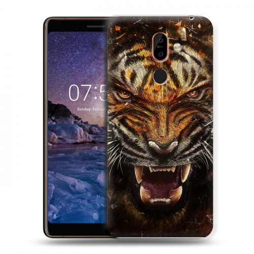 Дизайнерский пластиковый чехол для Nokia 7 Plus Тигры