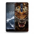 Дизайнерский пластиковый чехол для Nokia 5.1 Тигры