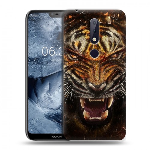 Дизайнерский пластиковый чехол для Nokia 6.1 Plus Тигры