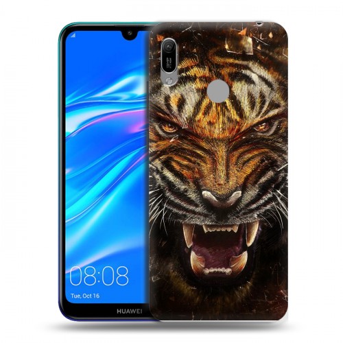 Дизайнерский пластиковый чехол для Huawei Y6 (2019) Тигры