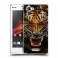 Дизайнерский пластиковый чехол для Sony Xperia L Тигры