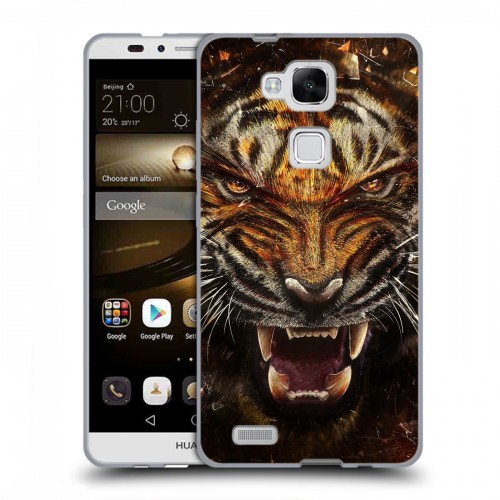 Дизайнерский силиконовый чехол для Huawei Ascend Mate 7 Тигры