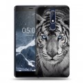 Дизайнерский пластиковый чехол для Nokia 5.1 Тигры