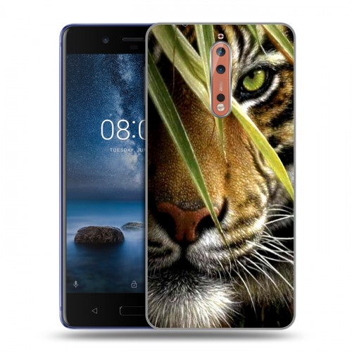 Дизайнерский пластиковый чехол для Nokia 8 Тигры