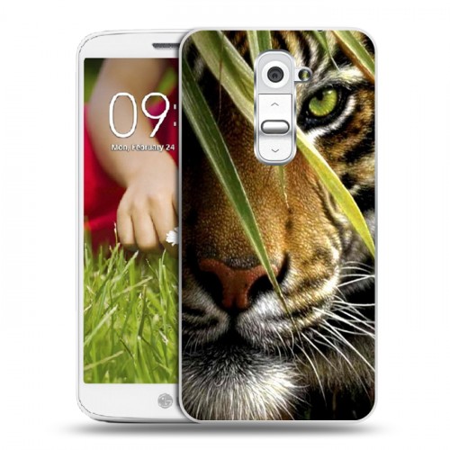 Дизайнерский пластиковый чехол для LG Optimus G2 mini Тигры
