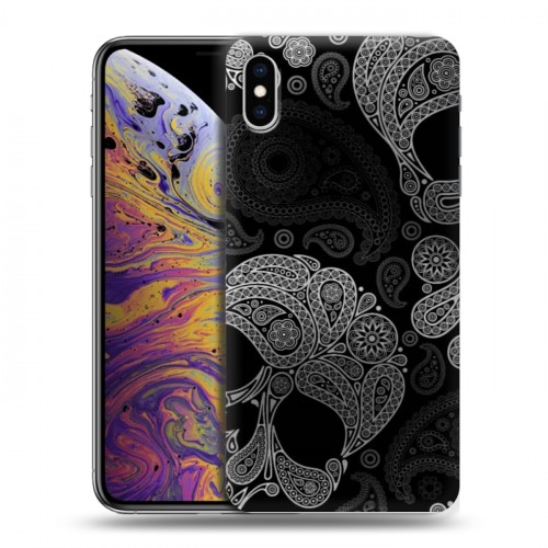 Дизайнерский силиконовый чехол для Iphone Xs Max Мир черепов