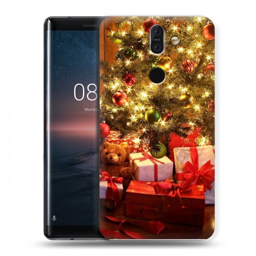 Дизайнерский пластиковый чехол для Nokia 8 Sirocco Новогодняя елка