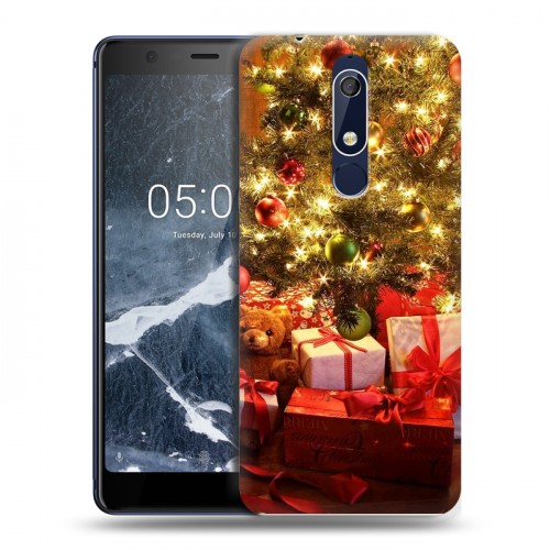 Дизайнерский пластиковый чехол для Nokia 5.1 Новогодняя елка