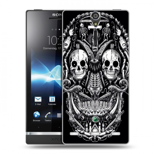 Дизайнерский пластиковый чехол для Sony Xperia S Мир черепов