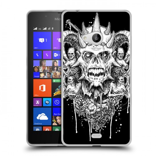 Дизайнерский пластиковый чехол для Microsoft Lumia 540 Мир черепов