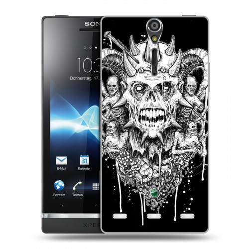 Дизайнерский пластиковый чехол для Sony Xperia S Мир черепов