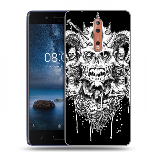 Дизайнерский пластиковый чехол для Nokia 8 Мир черепов