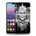 Дизайнерский силиконовый с усиленными углами чехол для Huawei P20 Pro Мир черепов