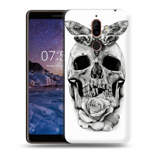 Дизайнерский пластиковый чехол для Nokia 7 Plus Мир черепов