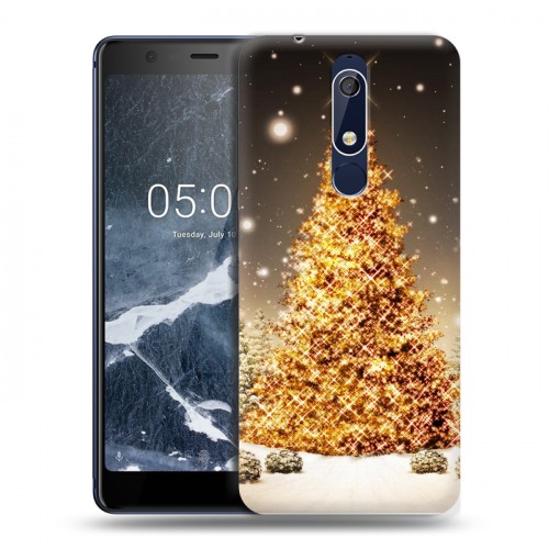 Дизайнерский пластиковый чехол для Nokia 5.1 Новогодняя елка