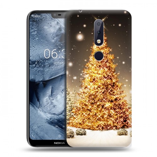 Дизайнерский пластиковый чехол для Nokia 6.1 Plus Новогодняя елка