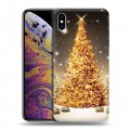 Дизайнерский силиконовый чехол для Iphone Xs Max Новогодняя елка