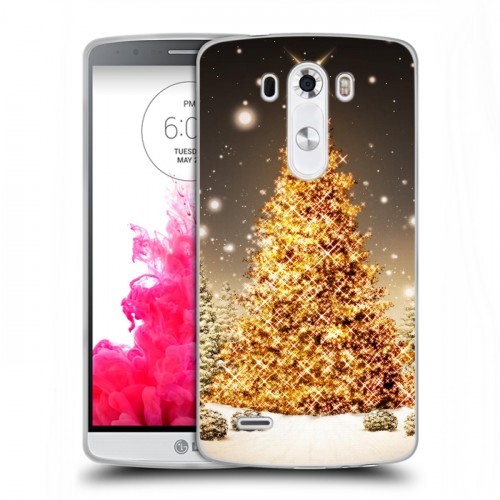 Дизайнерский пластиковый чехол для LG G3 (Dual-LTE) Новогодняя елка