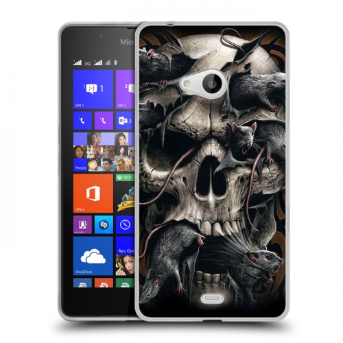 Дизайнерский пластиковый чехол для Microsoft Lumia 540 Мир черепов