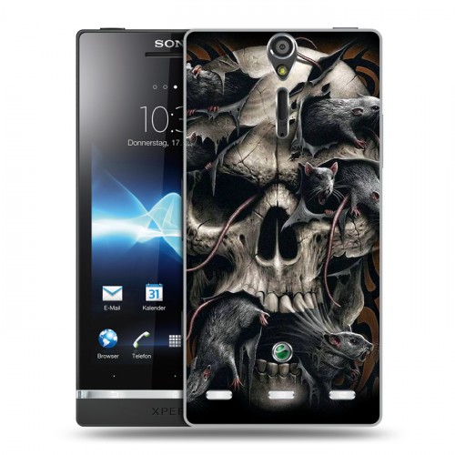 Дизайнерский пластиковый чехол для Sony Xperia S Мир черепов