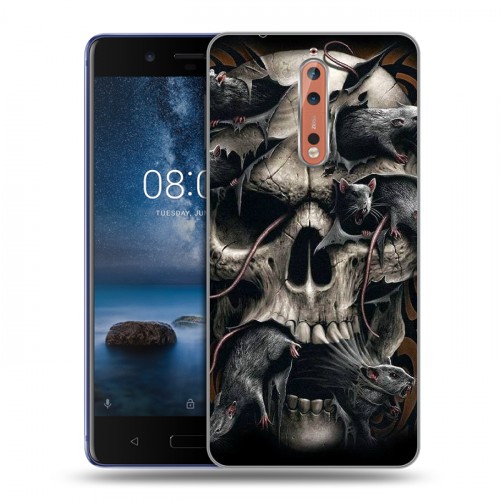 Дизайнерский пластиковый чехол для Nokia 8 Мир черепов