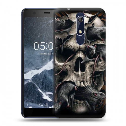 Дизайнерский пластиковый чехол для Nokia 5.1 Мир черепов