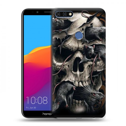 Дизайнерский пластиковый чехол для Huawei Honor 7C Pro Мир черепов