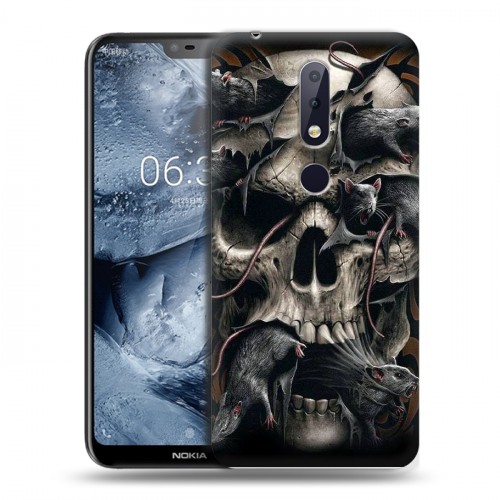 Дизайнерский силиконовый чехол для Nokia 6.1 Plus Мир черепов