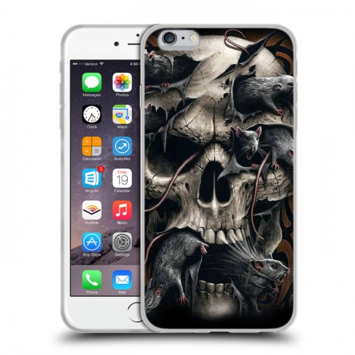 Дизайнерский силиконовый чехол для Iphone 6 Plus/6s Plus Мир черепов