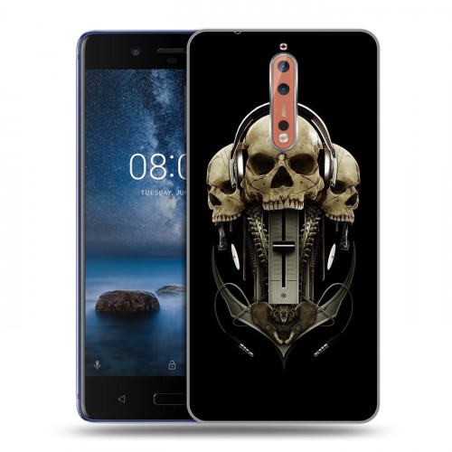 Дизайнерский пластиковый чехол для Nokia 8 Мир черепов