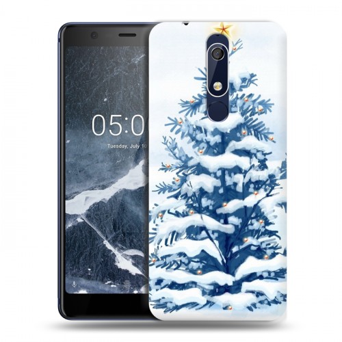 Дизайнерский пластиковый чехол для Nokia 5.1 Новогодняя елка