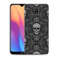 Дизайнерский силиконовый с усиленными углами чехол для Xiaomi RedMi 8A Арт черепа