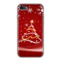Дизайнерский силиконовый с усиленными углами чехол для Iphone 7 Новогодняя елка